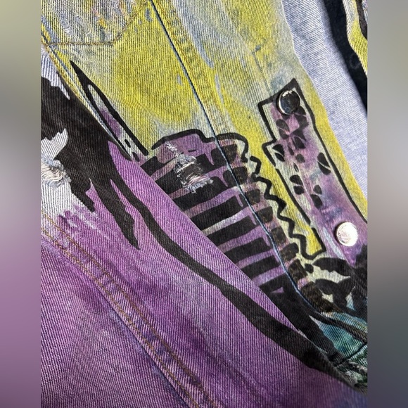 AMIRI - INCREDIBLE - #HOLLYWOOD - PAINTED - Denim Jacket - Picture 2 of 5